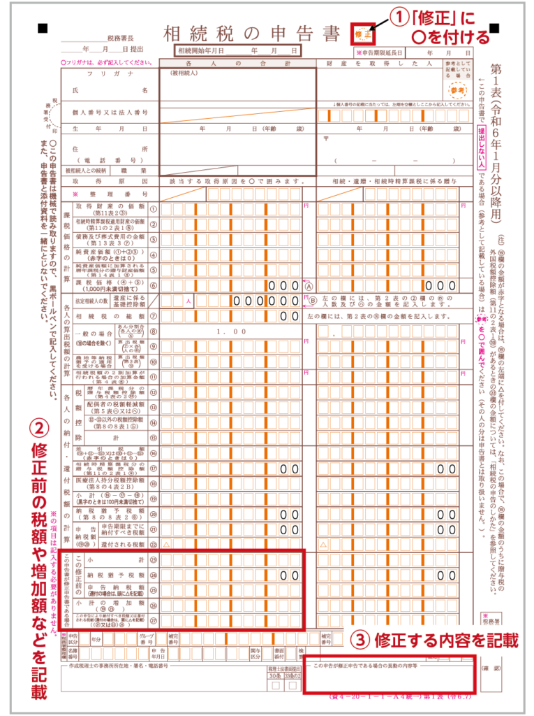 修正申告書の書き方