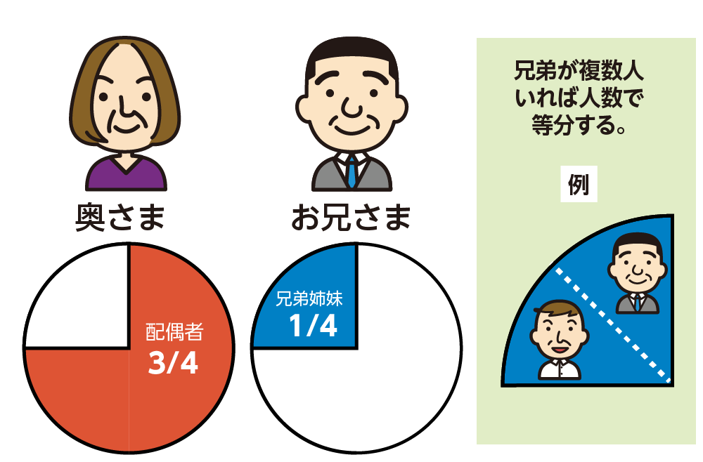 法定相続人が配偶者と兄弟の場合の法定相続分